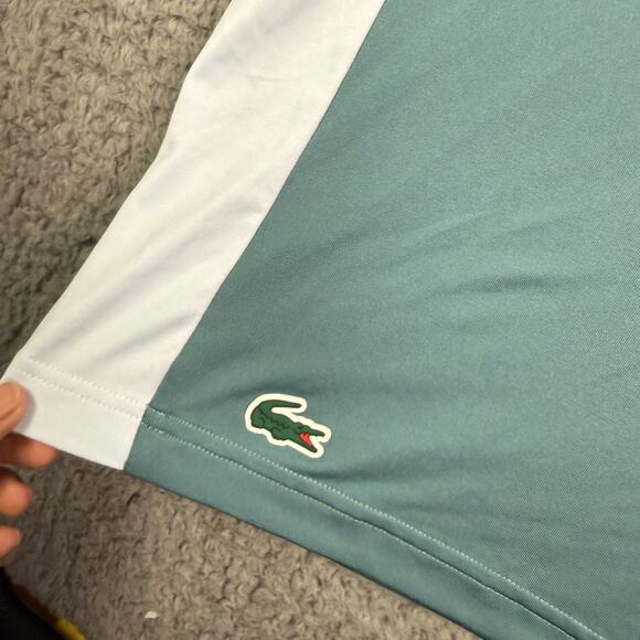 Lacoste Miami Open Tennis Polo Shirt Mens Large (5) Green Teal Snap Button - Picture 7 of 13